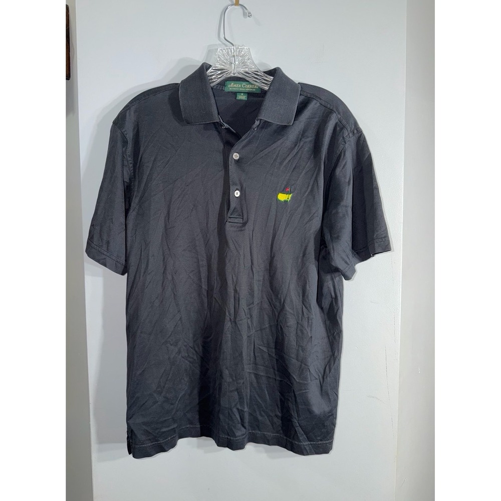 Masters Amen Corners short sleeve dark navy polo shirt pima cotton mens small